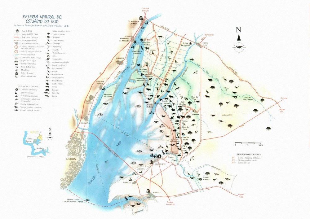 Plattegrond vogelsites estuarium van de Taag